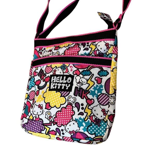 Hello Kitty Sanrio Clouds Purple Crossbody Mouse Squirrel Zippers Bag Purse 2013 - Picture 3 of 9